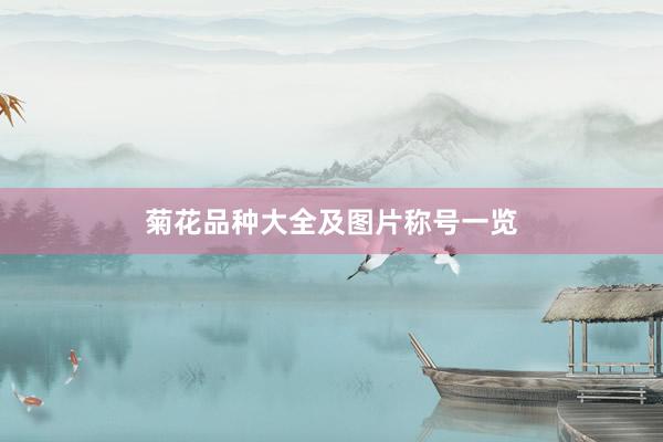 菊花品种大全及图片称号一览