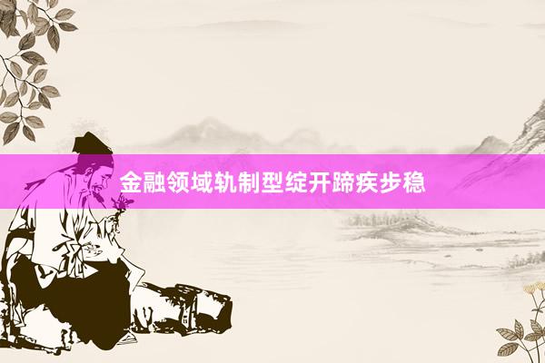 金融领域轨制型绽开蹄疾步稳